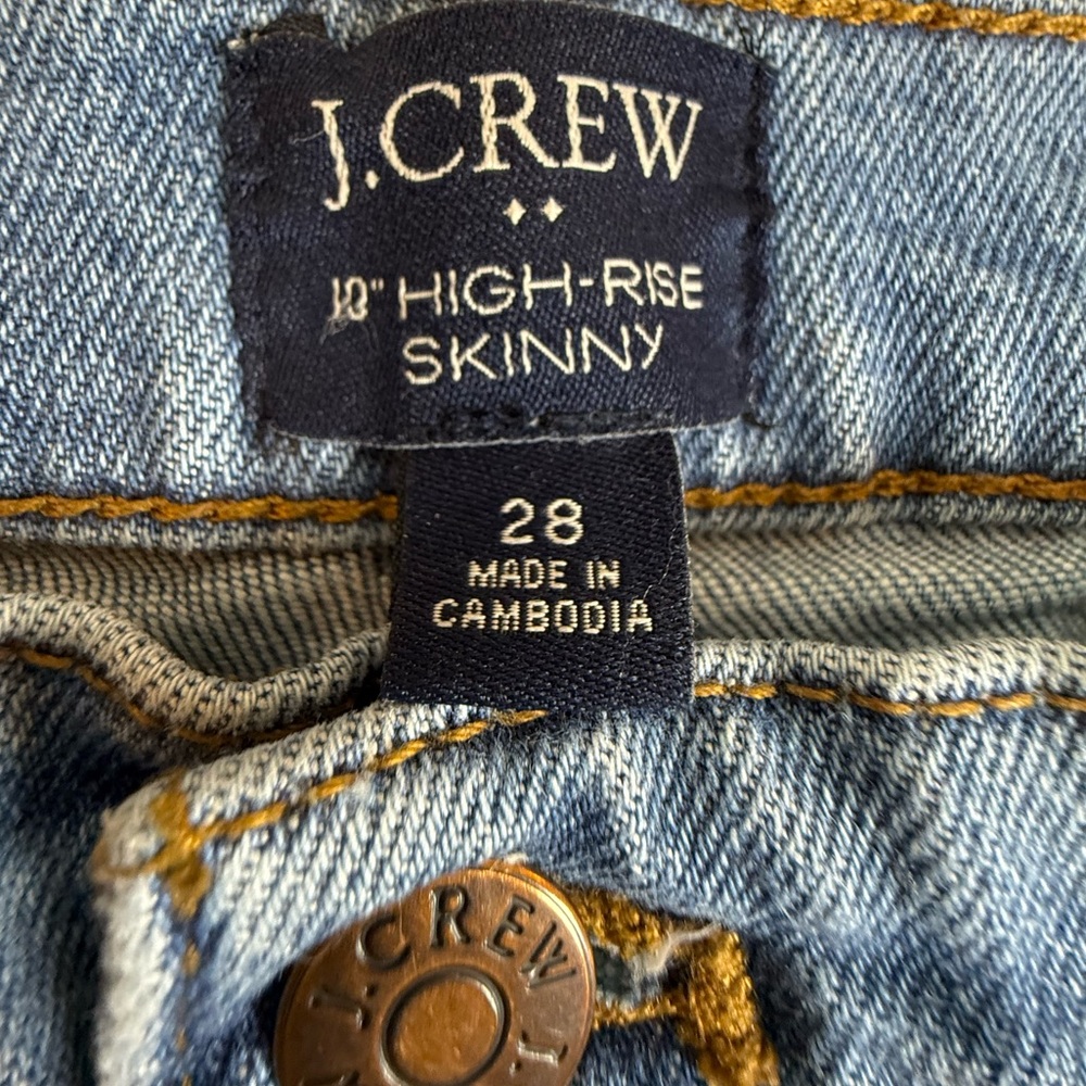 J. Crew Classic Blue Women's Jeans Hi waist size 28. Skinny raw hem. - Picture 5 of 8